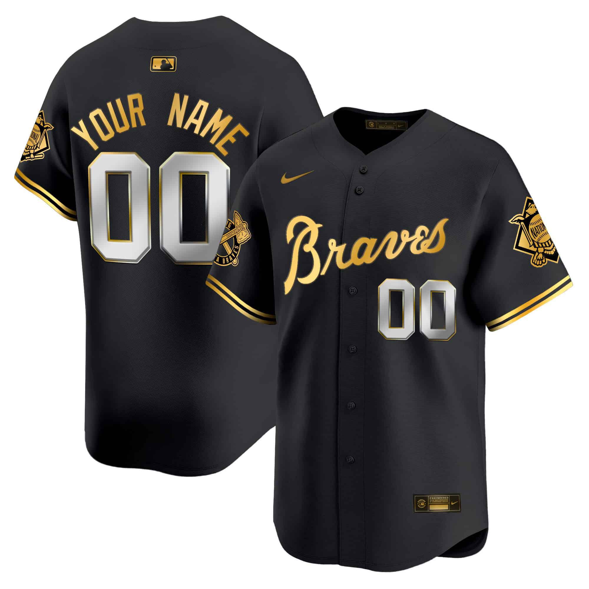 Men Atlanta Braves Black 2024 Nike Peaches Vapor Premier Limited Custom MLB Jersey style 1->customized mlb jersey->Custom Jersey